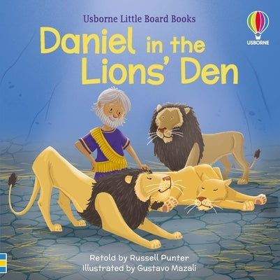 Usborne Books Daniel in the Lions' Den board book with colorful illustrated pages for young children.