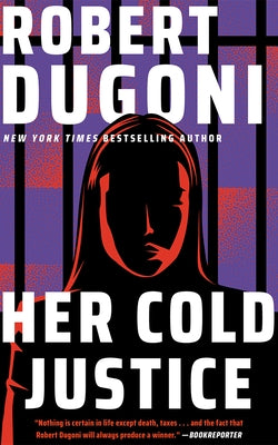 Paperback of Her Cold Justice by Thomas & Mercer featuring a dark, mysterious cover with bold title text and shadowy background.