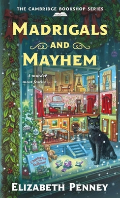 Mass market paperback of Madrigals and Mayhem from Minotaur Books, featuring a cover with illustrative artwork.