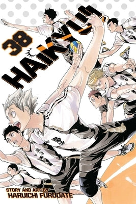 Paperback of Haikyu!! Vol. 38 manga by Viz Media, featuring colorful cover art with characters from the volleyball series.