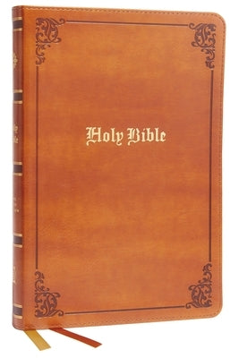 Thomas Nelson King James Version Thinline Bible with large print, tan Leathersoft cover, vintage style, red letter, comfort print.