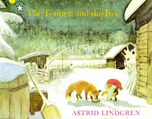 Paperback of "The Tomten and the Fox" by Puffin Books featuring colorful illustrated cover art of a fox and a snow-covered landscape.