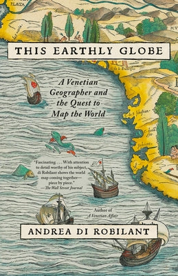 Vintage paperback of This Earthly Globe by Venetian geographer, featuring a detailed cover illustration of a globe on a brown background.