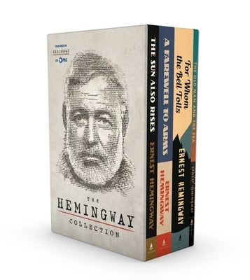 Paperback Hemingway Boxed Set by Scribner Book Company, featuring classic literary works in a sleek boxed edition.