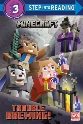 Trouble Brewing! paperback book from Minecraft series by Random House Books for Young Readers, showing colorful cover art.