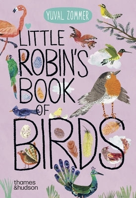 Colorful cover of Little Robin's Book of Birds board book by Thames & Hudson, featuring illustrations of various bird species.