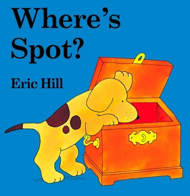 Lift-the-flap board book titled "Where's Spot?" by Warne Frederick & Company, featuring colorful illustrations of a playful puppy.