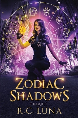 Paperback Zodiac Shadows book by Lucid Ventures, LLC featuring mystical zodiac symbols and shadow-themed artwork inside.