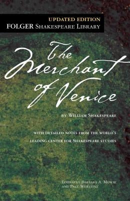 Mass market paperbound copy of The Merchant of Venice by Simon & Schuster, showing the book cover with title and author.
