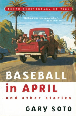 Paperback of "Baseball in April and Other Stories" by Clarion Books featuring the book cover with colorful illustrations.