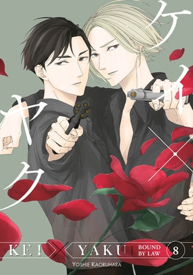 Paperback of Kei X Yaku: Bound by Law 8 manga by Kodansha Comics, featuring colorful cover art with characters in various poses.