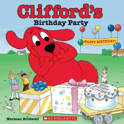 Paperback of Clifford's Birthday Party classic storybook by Scholastic Inc. featuring Clifford the Big Red Dog on the cover.