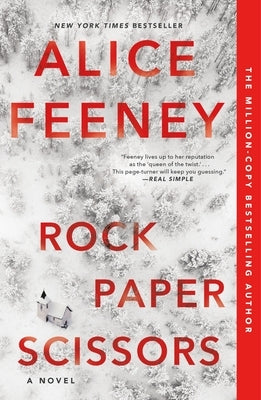 Paperback book titled "Rock Paper Scissors" by Flatiron Books, featuring a cover with abstract geometric designs.