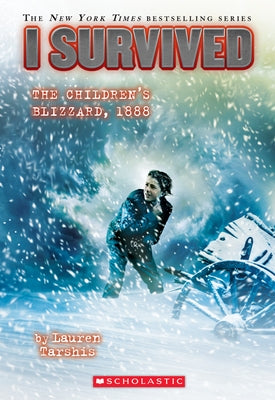 Paperback version of "I Survived the Children’s Blizzard, 1888" from Scholastic Paperbacks, showing the book cover with winter storm imagery.