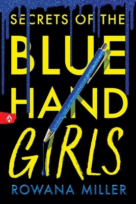 Paperback of Secrets of the Blue Hand Girls novel by Sourcebooks Fire, featuring the book cover with blue and hand-themed artwork.