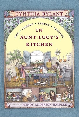 Paperback of "In Aunt Lucy's Kitchen" by Aladdin Paperbacks, showing the colorful cover with illustrations of a cozy kitchen scene.