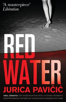 Red Water paperback book by Bitter Lemon Press with a colorful cover featuring abstract artwork.