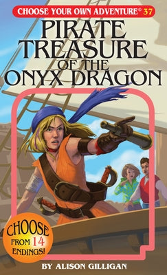 Paperback "Pirate Treasure of the Onyx Dragon" Choose Your Own Adventure book with colorful cover illustration featuring a pirate scene.