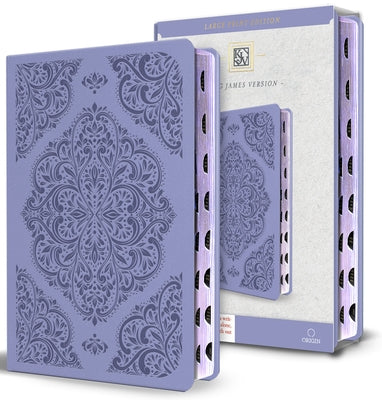 KJV Holy Bible, Large Print Medium Format, Lavender Faux Leather W/Thumb Index and Ribbon Marker, Red Letter by King James Version