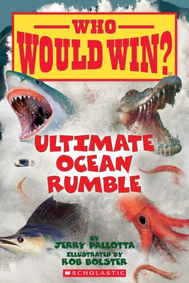 Paperback of Ultimate Ocean Rumble volume 14 by Scholastic Inc., featuring colorful ocean-themed cover art and characters.