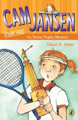 Paperback copy of "Cam Jansen and the Tennis Trophy Mystery" by Puffin Books featuring the book cover with colorful illustrations.