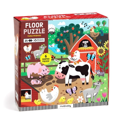 Farm Friends 25 Piece Floor Puzzle with Shaped Pieces Other Galison