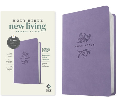 NLT Large Print Premium Value Thinline Bible, Filament Enabled (Leatherlike, Lavender Song) Bible Tyndale House Publishers