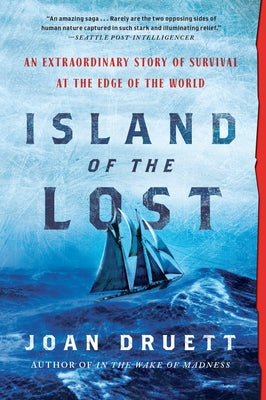 Paperback of "Island of the Lost" by Algonquin Books, featuring the book cover with island imagery and title text.
