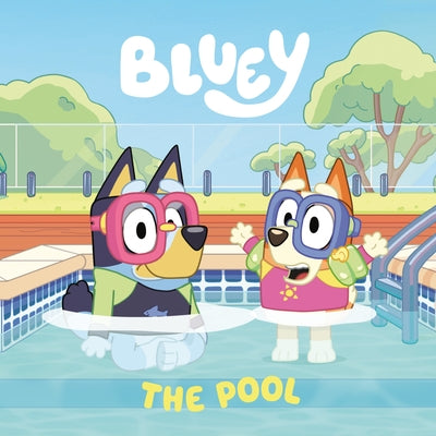 Paperback of Bluey: The Pool by Penguin Young Readers Licenses, showing the colorful cover featuring Bluey and her friends.