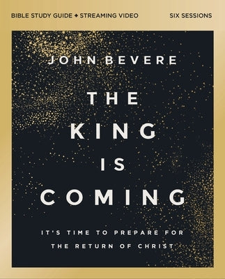 Paperback Bible study guide titled "The King Is Coming" by HarperChristian Resources, with streaming video content visible in the image.