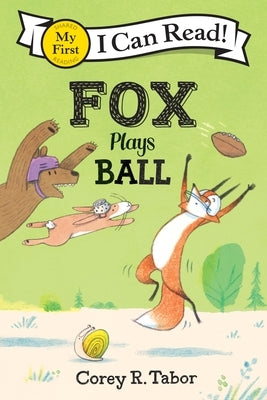 Greenwillow Books Fox Plays Ball paperback book cover with colorful illustration of a fox playing with a ball.