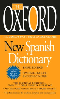Mass market paperback of The Oxford New Spanish Dictionary Third Edition by Berkley Books, showing the book cover with title and design.