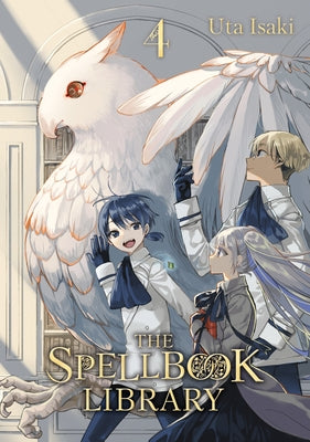 Paperback copy of The Spellbook Library 4 by Kodansha Comics featuring colorful cover art and illustrations.