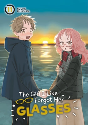 Paperback manga titled "The Girl I Like Forgot Her Glasses 11" by Square Enix Manga, featuring colorful cover art.