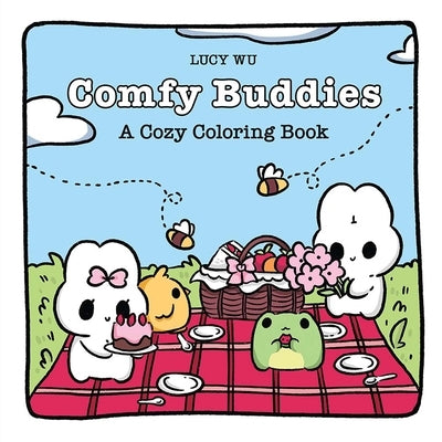 A cozy coloring book titled "Comfy Buddies" by Dover Publications, featuring whimsical illustrations on the paperback cover.