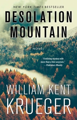 Paperback of Desolation Mountain novel by Atria Books, showing the front cover with mountain landscape and title.