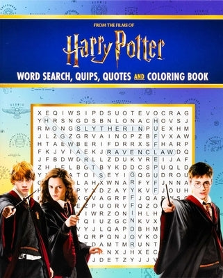 Paperback Harry Potter word search, quotes, and coloring book by Thunder Bay Press featuring magical designs and wizarding themes.