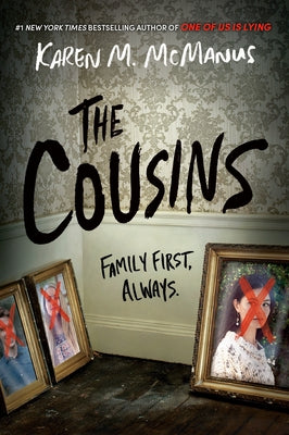 Paperback copy of "The Cousins" by Delacorte Press, featuring the book cover with title and author details.