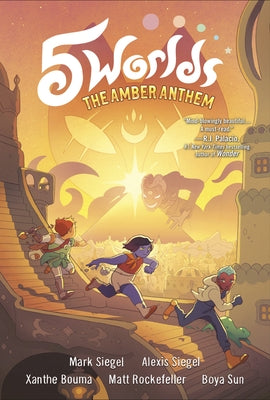 Paperback of 5 Worlds Book 4: The Amber Anthem graphic novel by Random House Graphic, featuring colorful illustrated cover art.