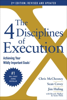 Paperback of The 4 Disciplines of Execution by Simon & Schuster showing the book cover with title and author text.