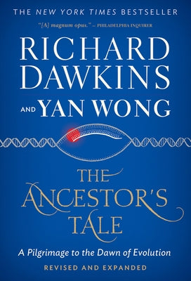 Paperback copy of The Ancestor's Tale by Mariner Books, featuring the book cover with title and author text.