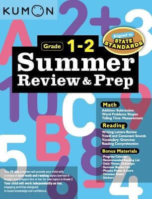 Kumon Summer Review and Prep 1-2 Paperback Kumon Publishing North America