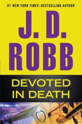 Large print paperback of "Devoted in Death" by Large Print Press, featuring a book cover with dark and mysterious artwork.