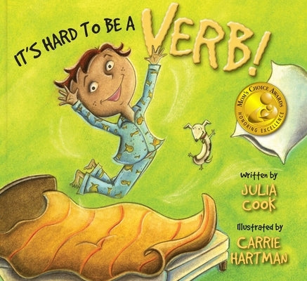 Paperback copy of "It's Hard to Be a Verb" by National Center for Youth Issues, showing the book cover with colorful illustrations.