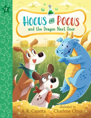Paperback of "Hocus and Pocus and the Dragon Next Door" by Candlewick Press, featuring colorful book cover illustrations.