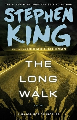 Paperback of "The Long Walk" by Scribner Book Company featuring a cover image with a dark background and bold title text.