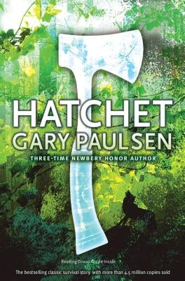 Large print paperback of the book "Hatchet" by Thorndike Press, showing the front cover with title and author.