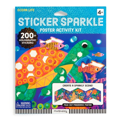 Ocean Life Sticker Sparkle Poster Activity Kit Other Galison