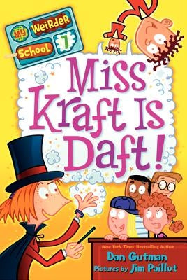 Paperback copy of Miss Kraft Is Daft! by HarperCollins, featuring colorful cover art with playful illustrations.