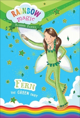 Paperback Rainbow Magic Rainbow Fairies book featuring Fern the Green Fairy, with colorful fairy illustrations on the cover.
